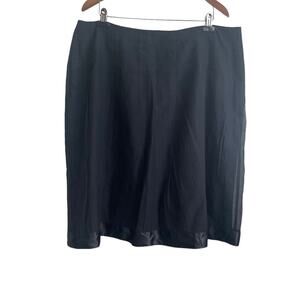 Avenue Women Midi Skirt 18 Black Cotton Silk Lined  Sheer Whimsigoth Fairy Flowy